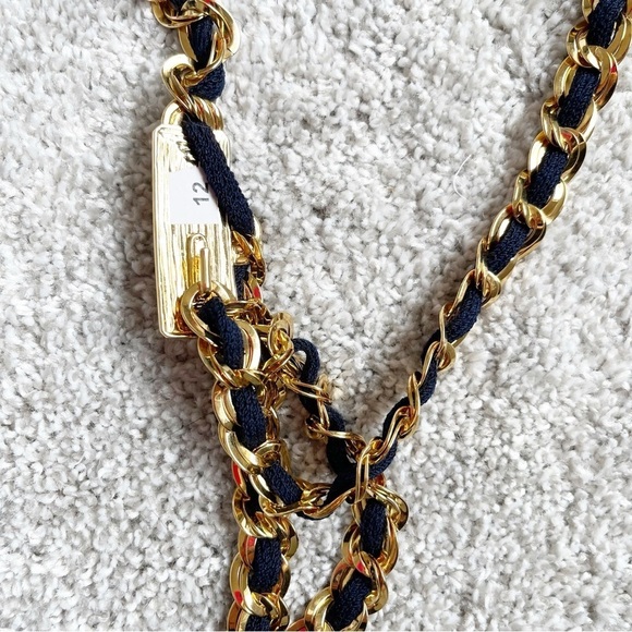 St. John Gold and Navy Chain Belt